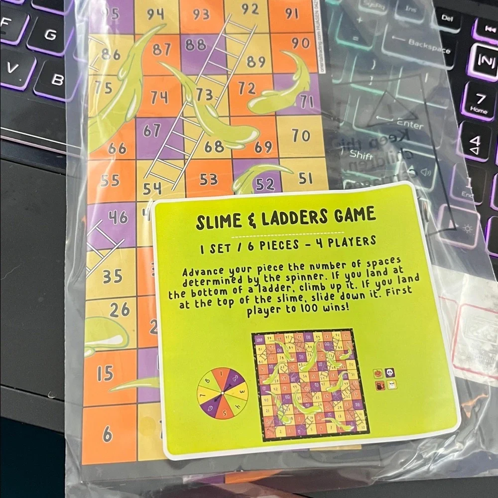 Halloween Slime & Ladders Games - 4 Pack